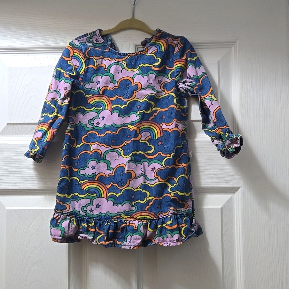 Stella McCartney Clouds + Rainbow Denim Dress
